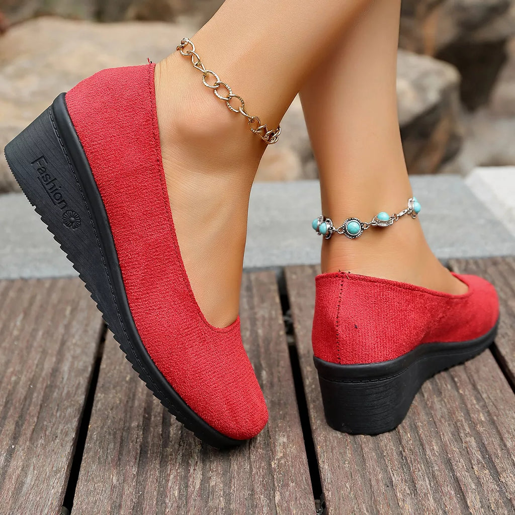 Mocassins compensés à enfiler