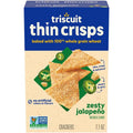 Biscuits salés Triscuit Thin Crisps Jalapeño acidulé, blé entier, pour le déjeuner, 201 g
