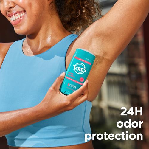 Tom's Of Maine Déodorant Naturel Sans Aluminium Rose Vanille Pour Femmes et Hommes | Transparent à l'application | Protection Contre Les Odeurs et l'Humidité | Ingrédients D'origine Naturelle et Rétenteurs d'Hydratation | 92 g