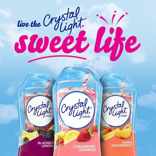 Mélange pour boisson liquide Crystal Light, saveur naturelle limonade fraise, bouteille de 1,62 oz liq.