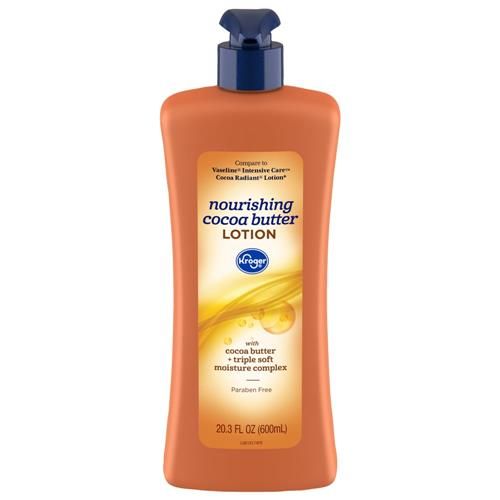 Lotion pour le corps au beurre de cacao nourrissant Kroger pour soulager, hydrater + adoucir la peau sèche 600 ml