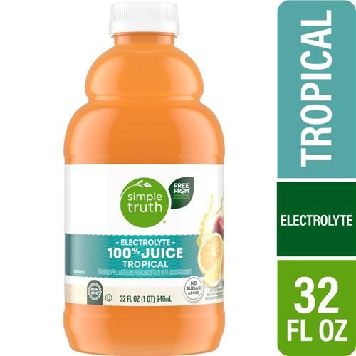 Jus Simple Truth Électrolytes saveur tropicale 100 % Pur Jus Bouteille 946 ml