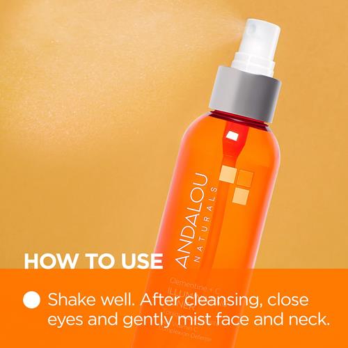 Andalou Naturals, Toner Facial Tonique Hydratant Équilibre le pH de la peau pour une peau nette et uniforme, Clémentine Plus C, 177 ml