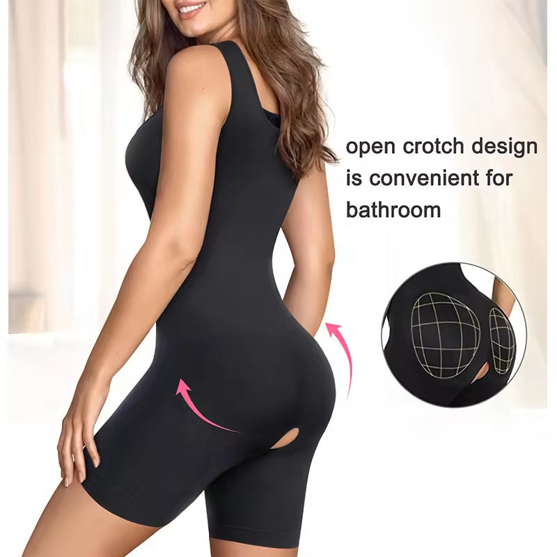 Body gainant grande taille avec contrôle du ventre, rehausseur de fesses et soutien-gorge intégré, body shaper ouvert à l'entrejambe pour femmes