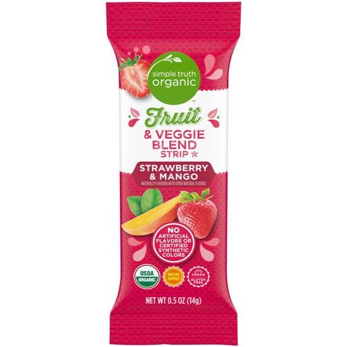 Lanières bio fraise et mangue Simple Truth 8 unités / 14 g
