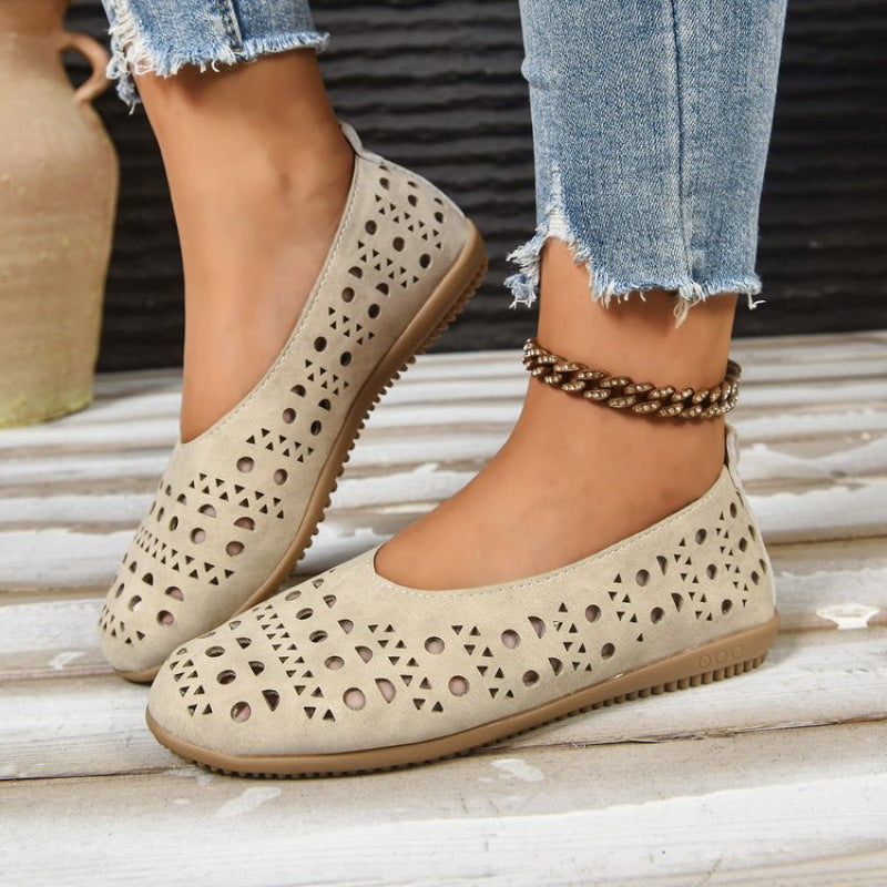 Escarpins compensés à talon épais pour femme – Cuir pleine fleur grande largeur