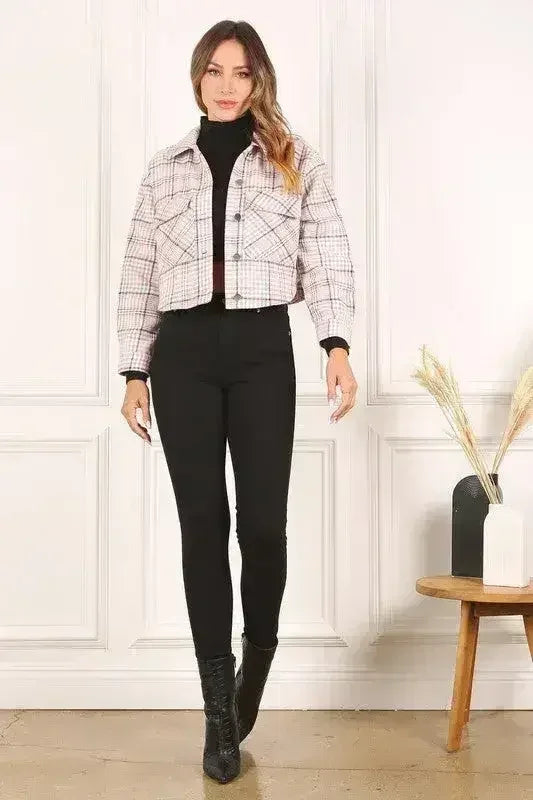 Veste courte à carreaux
