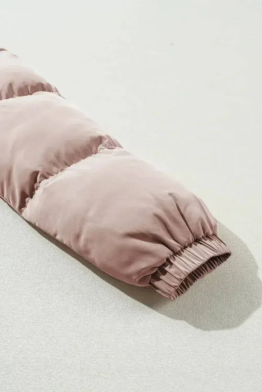 Doudoune matelassée zippée rose abricot