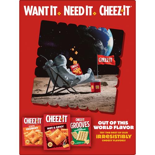 Cheez-It Craquelins au fromage, Craquelins de collation cuits au four, Collations pour le déjeuner, Format familial, Extra Fromagé, Boîte de 600 g (1 boîte)