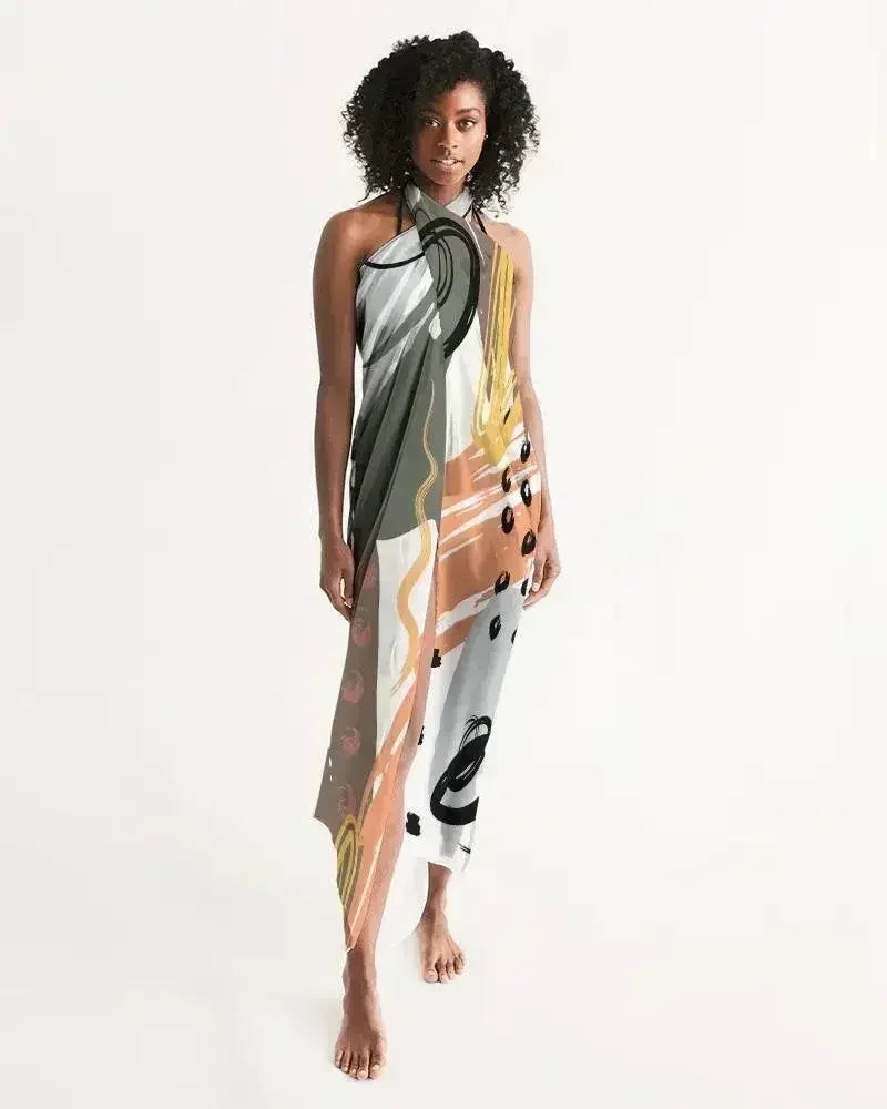 Voile circulaire multicolore vert, cache-maillot