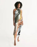 Voile circulaire multicolore vert, cache-maillot