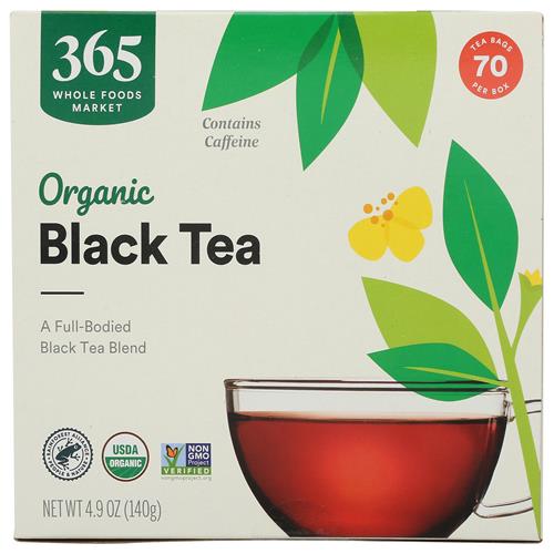 Thé noir biologique Whole Foods Market, sachets de thé à usage individuel, 70 unités