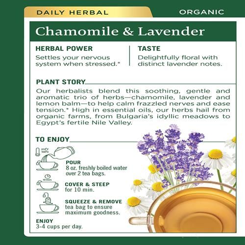 Tisanes Camomille et Lavande Bio Traditional Medicinals, 16 sachets (lot de 1)