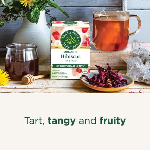 Thé Traditional Medicinals, Hibiscus Bio, Soutient Votre Système Cardiovasculaire, 16 Sachets de Thé