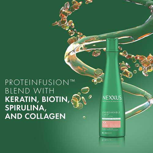 Après-shampooing Épaississant Nexxus Unbreakable Care au Kératine, Collagène, Biotine pour Cheveux Fins et Clairsemés 400 ml