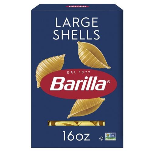Pâtes Barilla Grandes Coquilles, boîte de 450 g – Pâtes sans OGM à base de semoule de blé dur – Pâtes certifiées casher