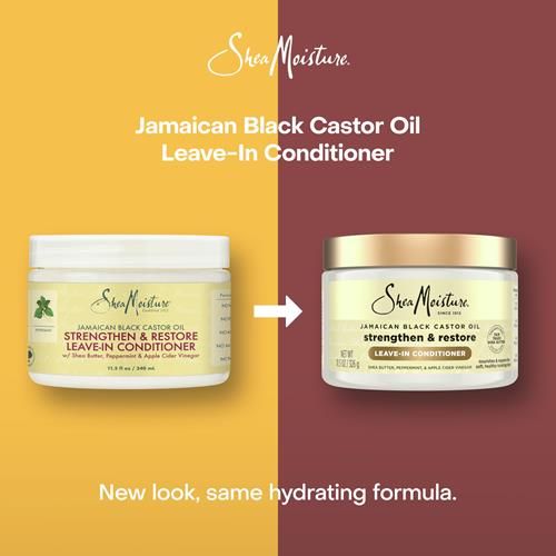 Sheamoisture 100% pur revitalisant sans rinçage à l'huile de ricin noire de Jamaïque pour cheveux abîmés et pour adoucir et démêler les cheveux 325 ml