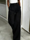 Pantalon ample fluide et droit longueur sol pour femme