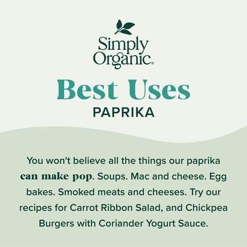 Simply Organic, Paprika moulue certifiée biologique, pot de 83,9 g