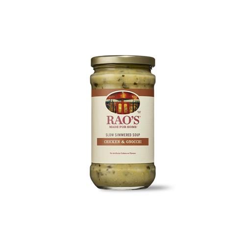 Soupe de gnocchis au poulet Raos Made For Home 450 g, soupe italienne traditionnelle prête à chauffer et à servir, préparée avec du poulet et des légumes de première qualité