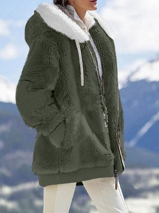 Veste polaire à capuche – Sweat zippé oversize avec poches