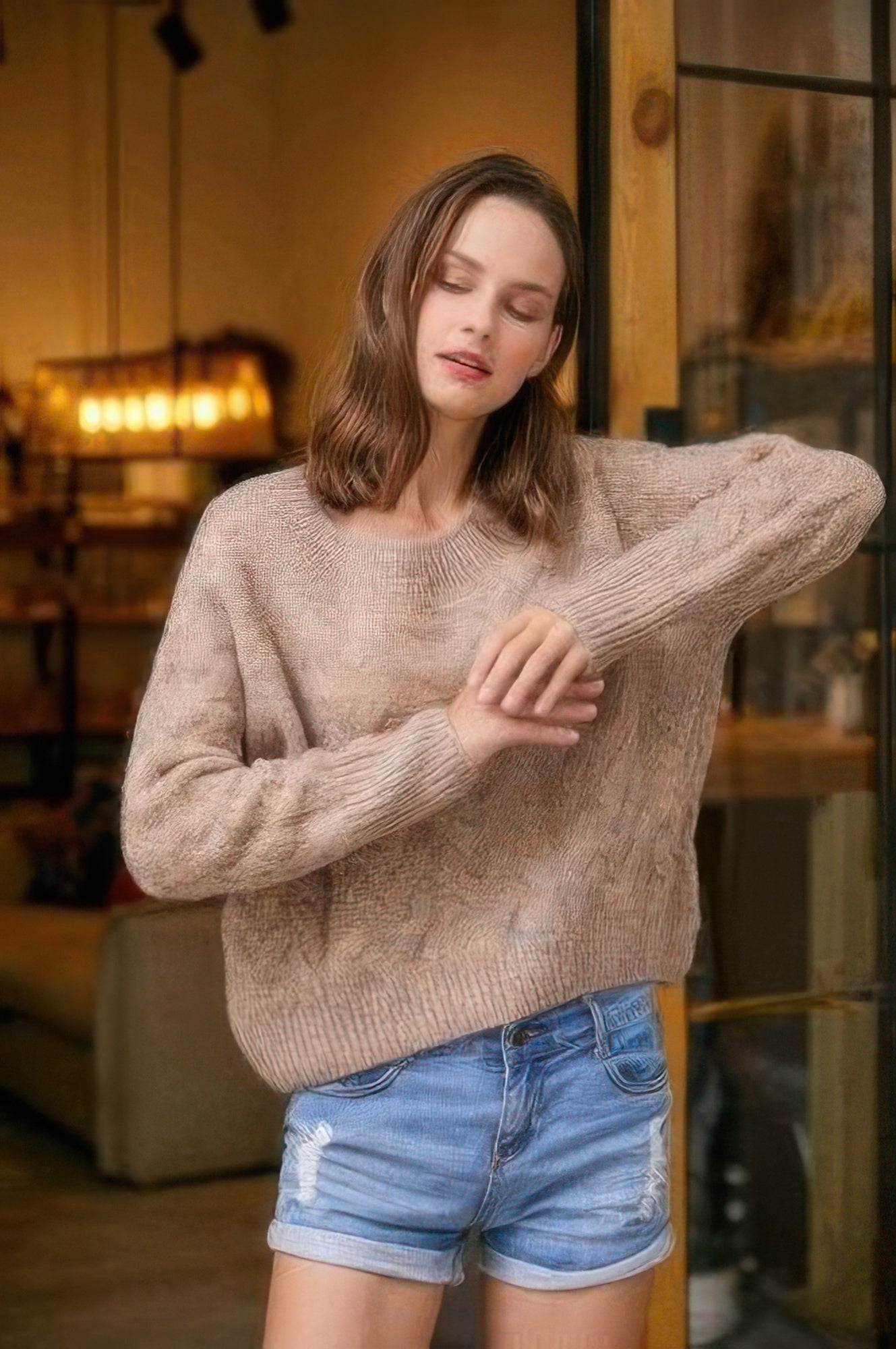 Pull en maille torsadée