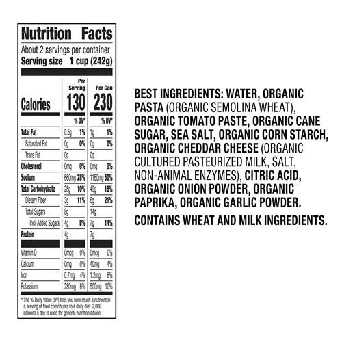 Annie's Organic Bernie O's, Pâtes en Conserve Sauce Tomate et Fromage, 425 g