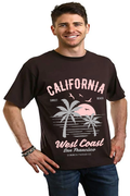 T-shirt graphique à manches courtes pour homme en viscose de bambou et coton biologique California West Coast