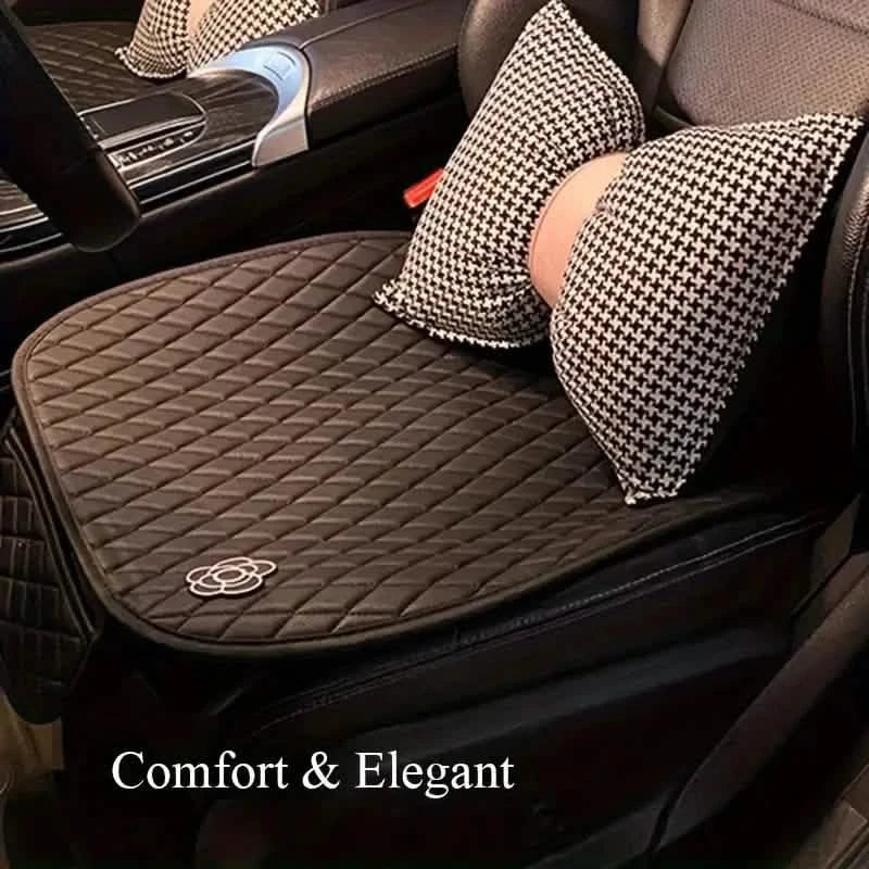 Coussin de Siège Auto Anti-dérapant et Durable Respirant Fleur de Camélia