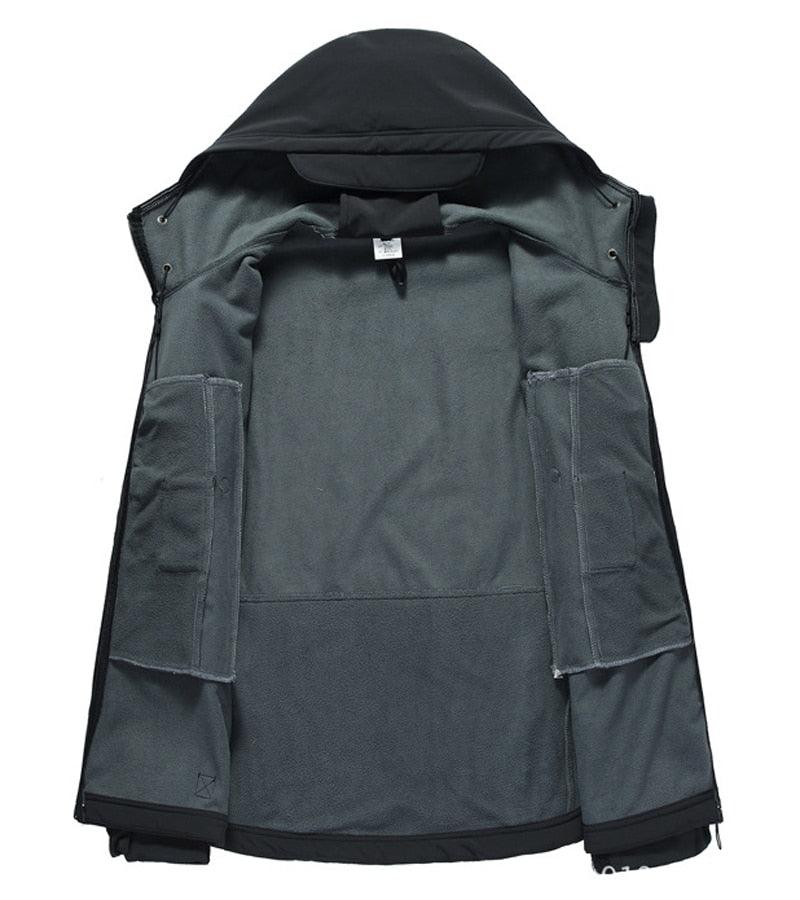 Vestes légères vert camouflage pour hommes, coupe-vent tactique et imperméable pour hommes, vestes d'aventure en plein air, vestes d'hiver chaudes à capuche, vestes de sport décontractées chaudes à capuche pour l'hiver
