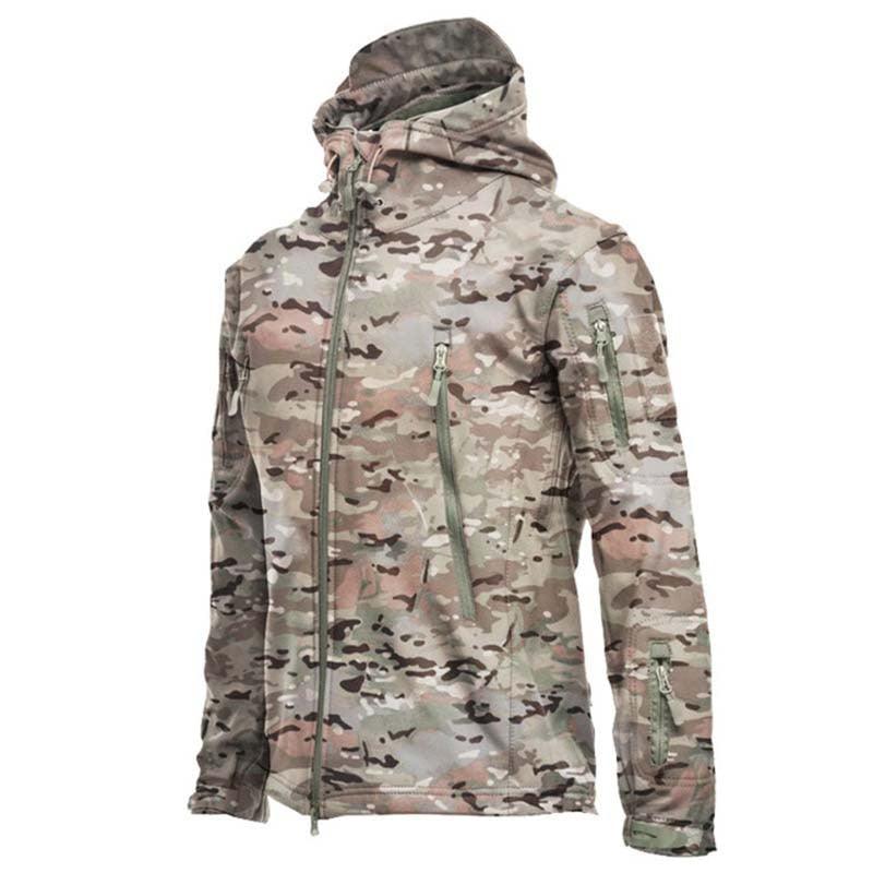 Vestes légères vert camouflage pour hommes, coupe-vent tactique et imperméable pour hommes, vestes d'aventure en plein air, vestes d'hiver chaudes à capuche, vestes de sport décontractées chaudes à capuche pour l'hiver