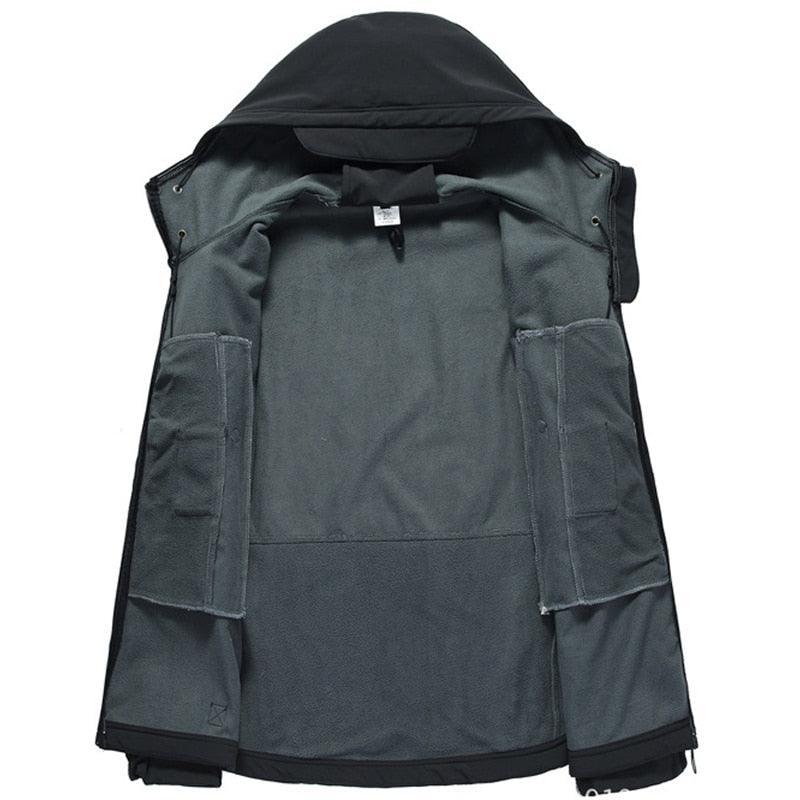 Vestes légères vert camouflage pour hommes, coupe-vent tactique et imperméable pour hommes, vestes d'aventure en plein air, vestes d'hiver chaudes à capuche, vestes de sport décontractées chaudes à capuche pour l'hiver