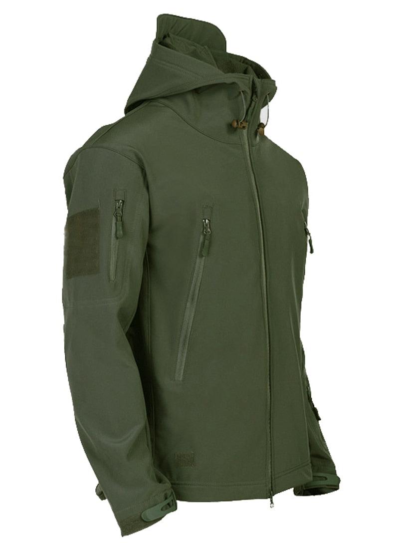 Vestes légères vert camouflage pour hommes, coupe-vent tactique et imperméable pour hommes, vestes d'aventure en plein air, vestes d'hiver chaudes à capuche, vestes de sport décontractées chaudes à capuche pour l'hiver