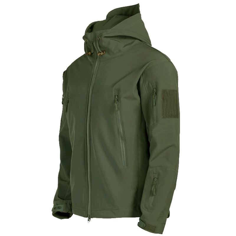 Vestes légères vert camouflage pour hommes, coupe-vent tactique et imperméable pour hommes, vestes d'aventure en plein air, vestes d'hiver chaudes à capuche, vestes de sport décontractées chaudes à capuche pour l'hiver