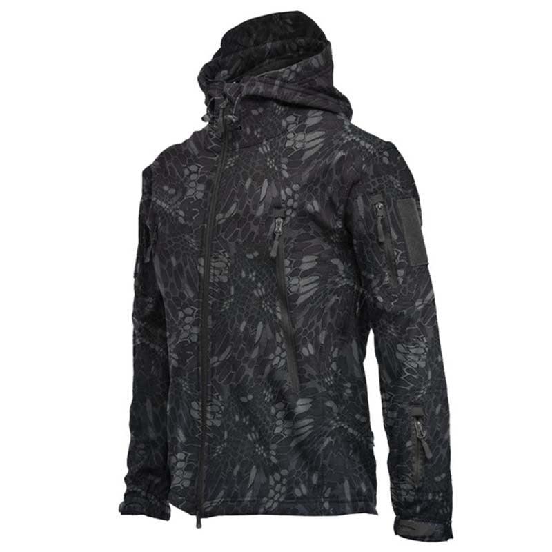 Vestes légères vert camouflage pour hommes, coupe-vent tactique et imperméable pour hommes, vestes d'aventure en plein air, vestes d'hiver chaudes à capuche, vestes de sport décontractées chaudes à capuche pour l'hiver
