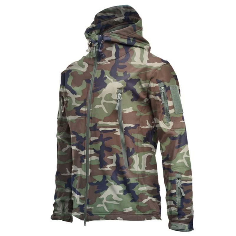Vestes légères vert camouflage pour hommes, coupe-vent tactique et imperméable pour hommes, vestes d'aventure en plein air, vestes d'hiver chaudes à capuche, vestes de sport décontractées chaudes à capuche pour l'hiver