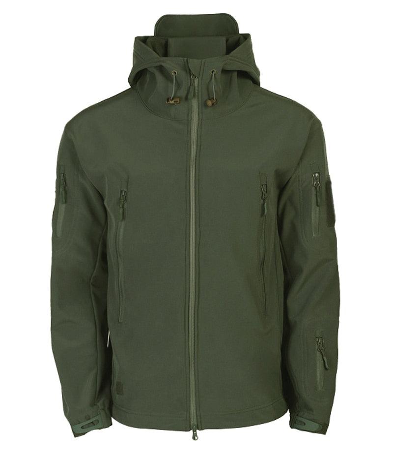 Vestes légères vert camouflage pour hommes, coupe-vent tactique et imperméable pour hommes, vestes d'aventure en plein air, vestes d'hiver chaudes à capuche, vestes de sport décontractées chaudes à capuche pour l'hiver