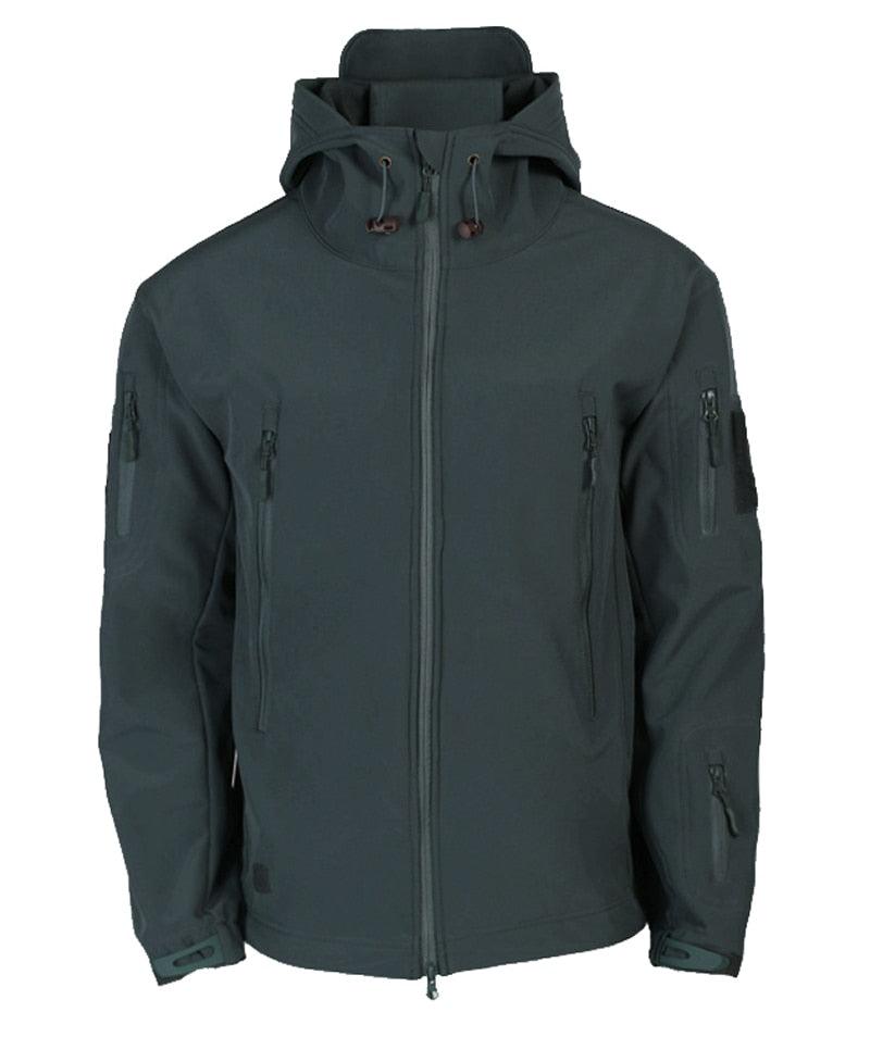 Vestes légères vert camouflage pour hommes, coupe-vent tactique et imperméable pour hommes, vestes d'aventure en plein air, vestes d'hiver chaudes à capuche, vestes de sport décontractées chaudes à capuche pour l'hiver