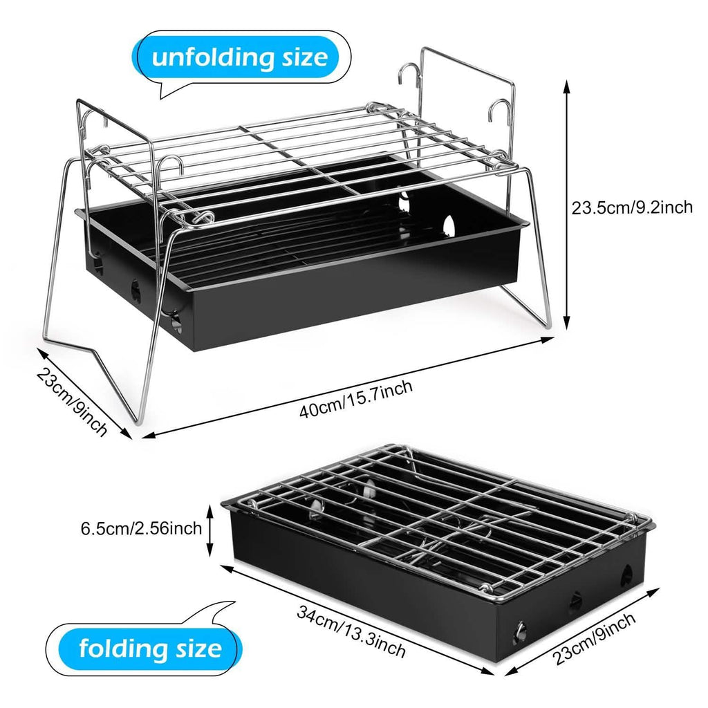 Grille de camping BBQ pliable et légère en acier maillé portable