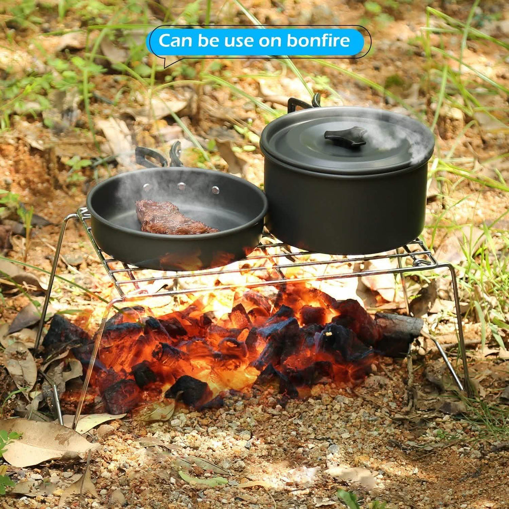 Grille de camping BBQ pliable et légère en acier maillé portable