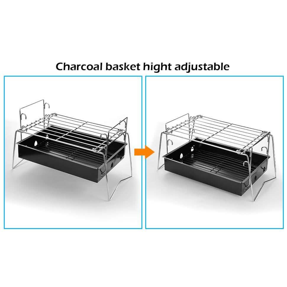 Grille de camping BBQ pliable et légère en acier maillé portable