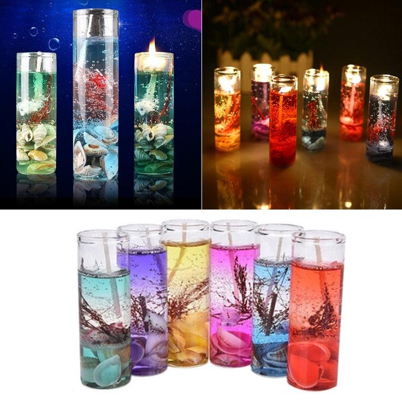 Bougie Parfumée Sans Fumée Couleur Océan Coquillage Bougie Gelée Bougies Pilier Parfumées Senteur Océan Bougies Bleues Longue Durée pour la Maison Bougies Parfumées Pour Mariage Saint-Valentin Noël