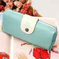 Trousse à Crayons en Cuir PU à Boutons Métalliques au Design Unique et aux Couleurs Sucrées pour Filles, Jolie Pochette à Crayons pour Garçons Étudiants