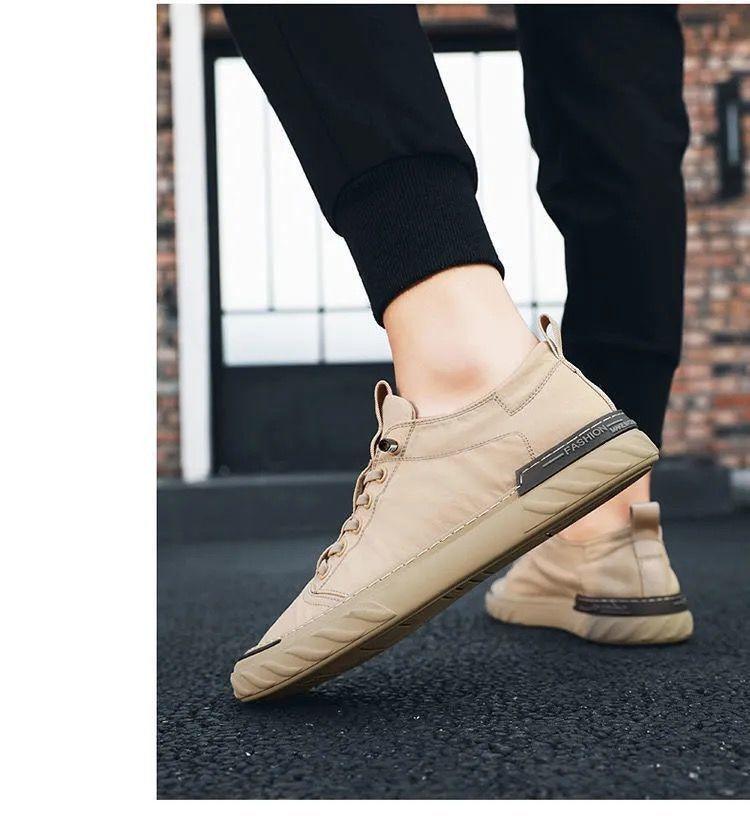 Baskets décontractées en toile pour hommes, confortables et polyvalentes, respirantes, chaussures de sport plates, légères, pour la marche en extérieur, design moderne.