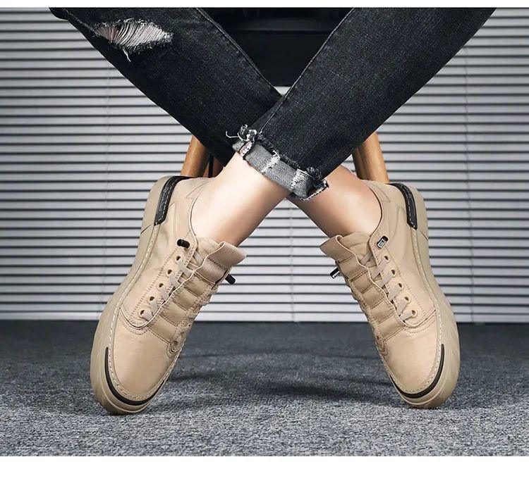 Baskets décontractées en toile pour hommes, confortables et polyvalentes, respirantes, chaussures de sport plates, légères, pour la marche en extérieur, design moderne.