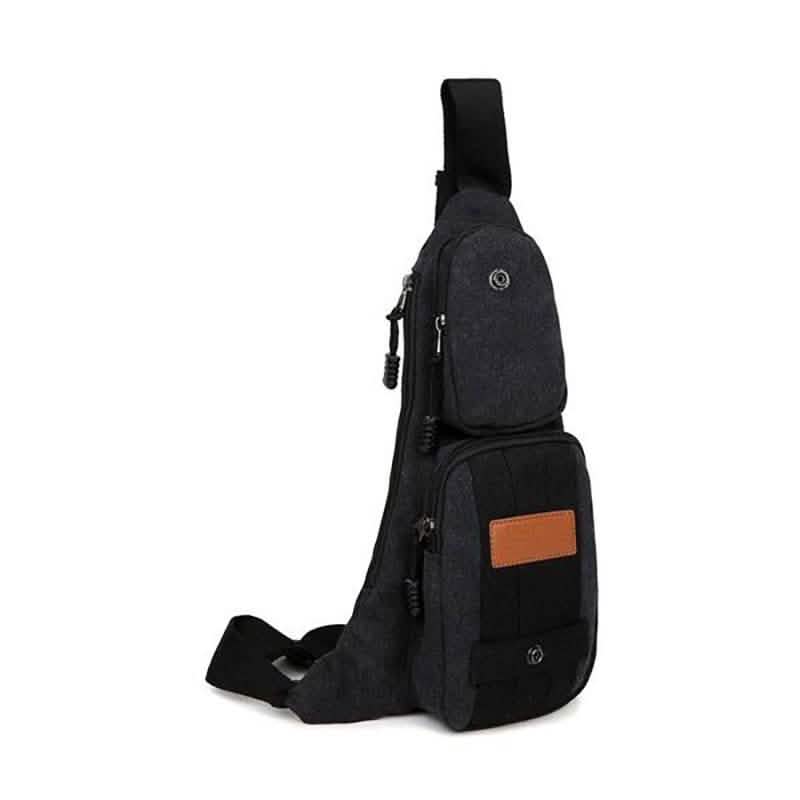 Sac bandoulière en toile avec plusieurs compartiments