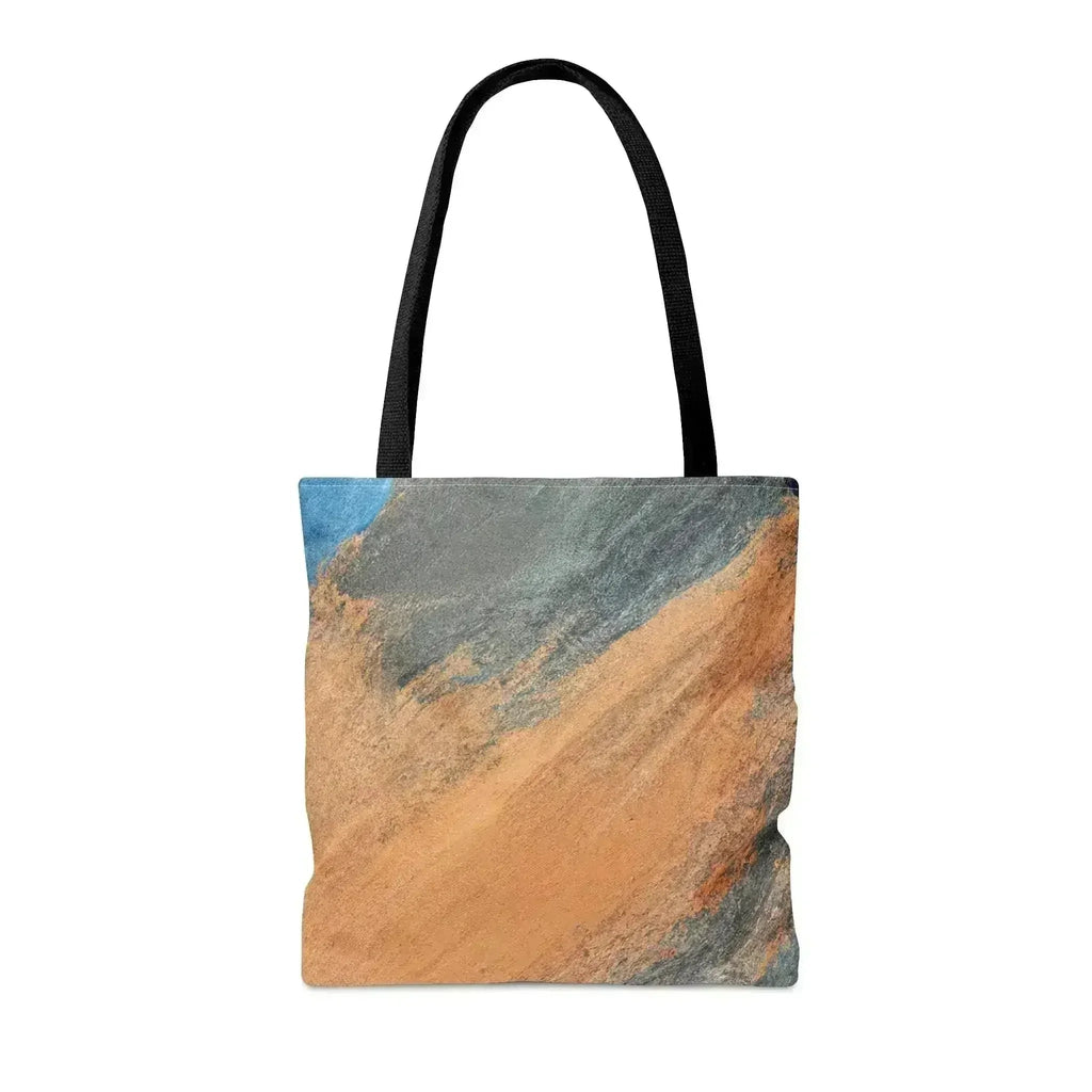 Grand Sac Fourre-tout Motif Abstrait Bleu Orange
