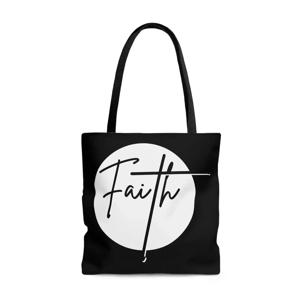 Grand sac fourre-tout Faith – Affirmation chrétienne – Blanc et Noir