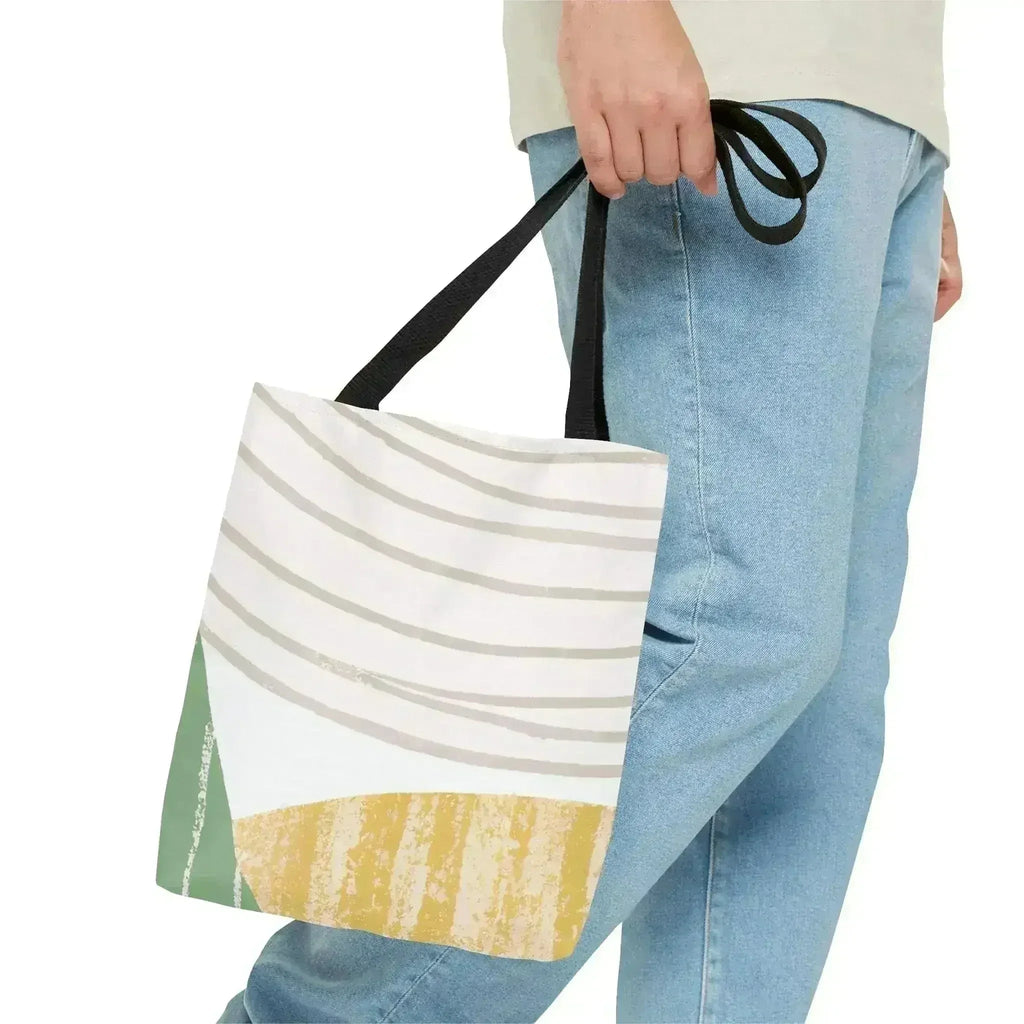 Grand Sac Fourre-Tout Vert à Motif Bohème Texturé