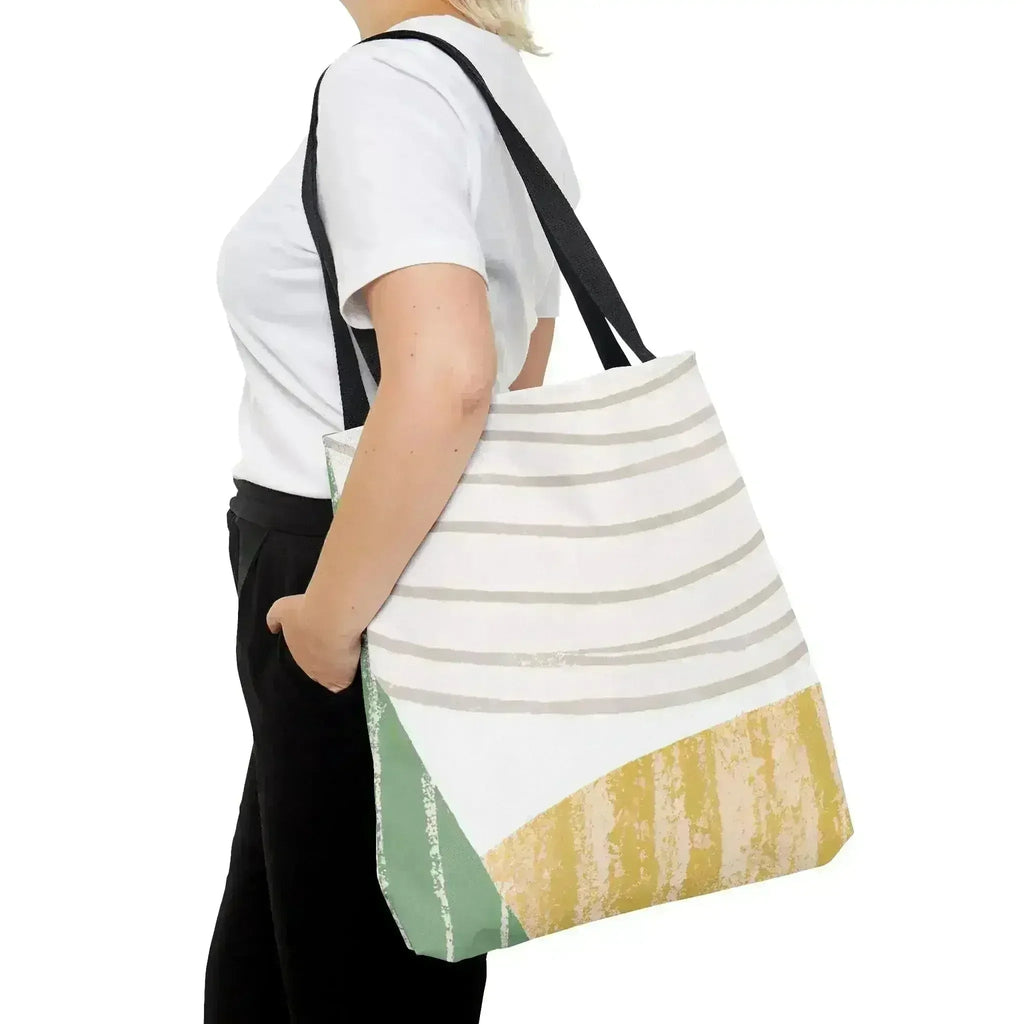 Grand Sac Fourre-Tout Vert à Motif Bohème Texturé